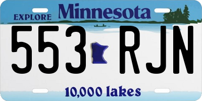 MN license plate 553RJN