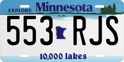 MN license plate 553RJS