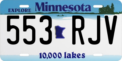 MN license plate 553RJV
