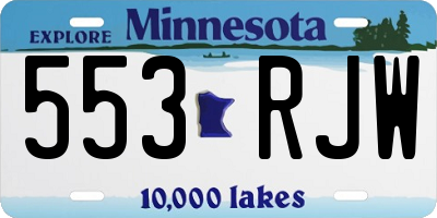 MN license plate 553RJW