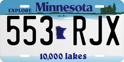 MN license plate 553RJX