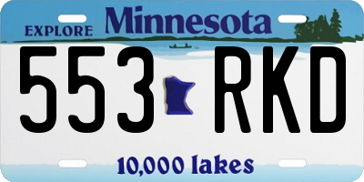 MN license plate 553RKD