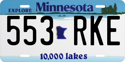 MN license plate 553RKE