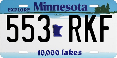 MN license plate 553RKF
