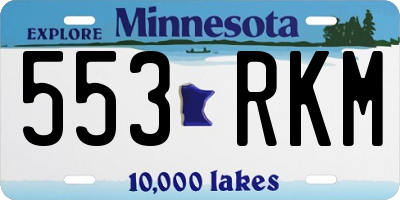 MN license plate 553RKM