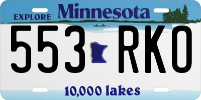 MN license plate 553RKO