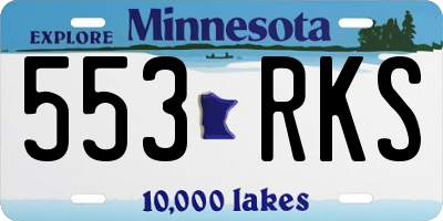 MN license plate 553RKS