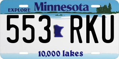 MN license plate 553RKU