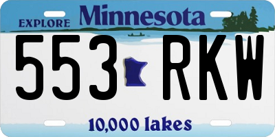 MN license plate 553RKW