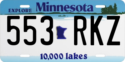 MN license plate 553RKZ
