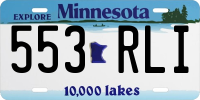 MN license plate 553RLI