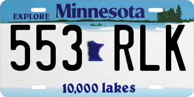 MN license plate 553RLK
