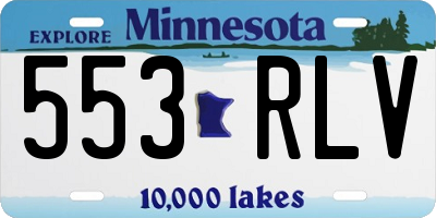 MN license plate 553RLV