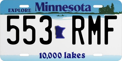 MN license plate 553RMF