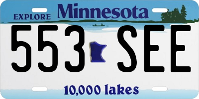 MN license plate 553SEE