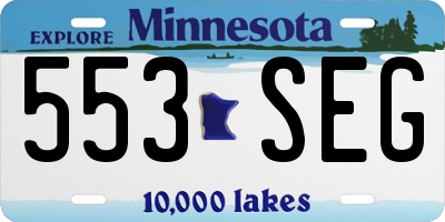 MN license plate 553SEG