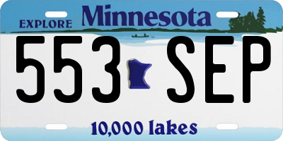 MN license plate 553SEP