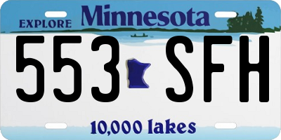 MN license plate 553SFH