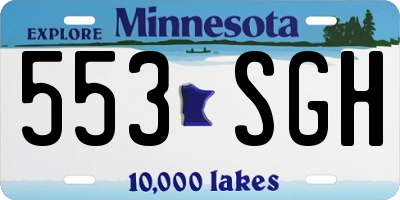 MN license plate 553SGH