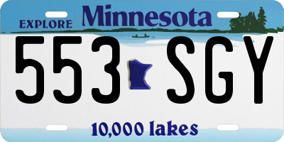 MN license plate 553SGY
