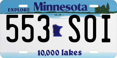 MN license plate 553SOI