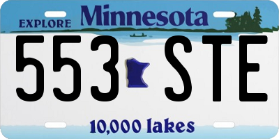 MN license plate 553STE