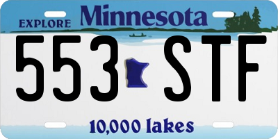 MN license plate 553STF