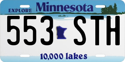 MN license plate 553STH