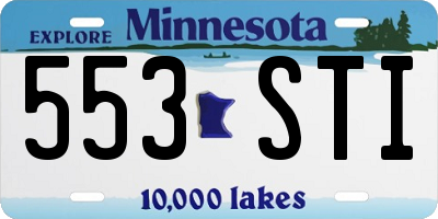 MN license plate 553STI