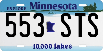 MN license plate 553STS