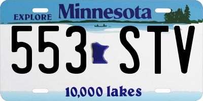 MN license plate 553STV