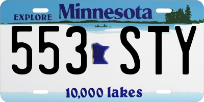 MN license plate 553STY