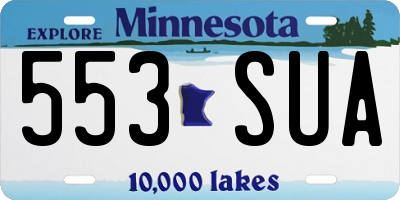 MN license plate 553SUA