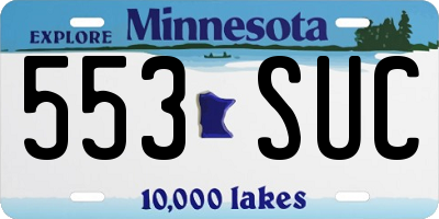 MN license plate 553SUC