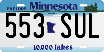MN license plate 553SUL