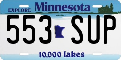MN license plate 553SUP