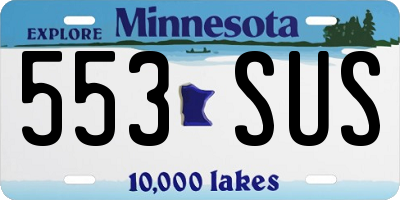 MN license plate 553SUS