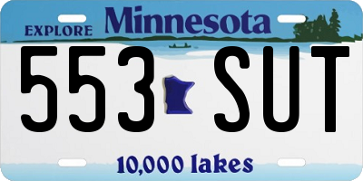 MN license plate 553SUT