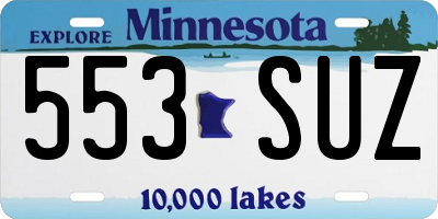 MN license plate 553SUZ