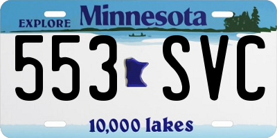 MN license plate 553SVC