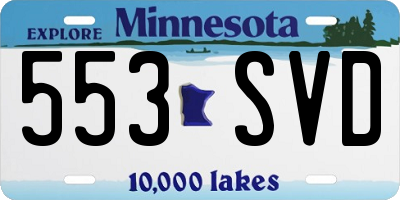 MN license plate 553SVD