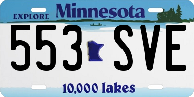 MN license plate 553SVE