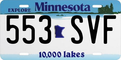 MN license plate 553SVF