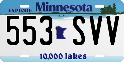 MN license plate 553SVV