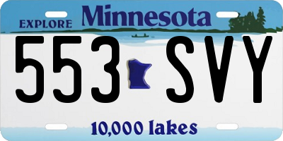 MN license plate 553SVY