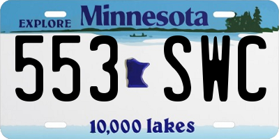 MN license plate 553SWC