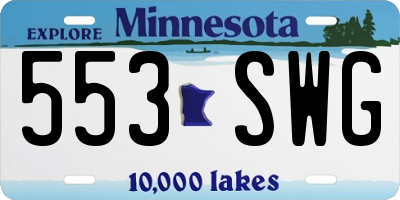 MN license plate 553SWG
