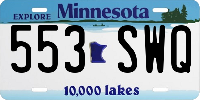 MN license plate 553SWQ