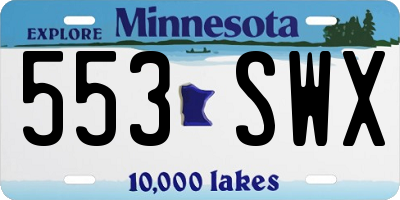 MN license plate 553SWX