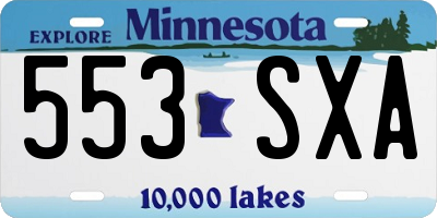 MN license plate 553SXA